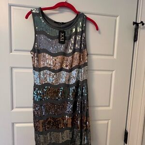 Forever 21 Sequin Striped Mini Dress - Multicolor